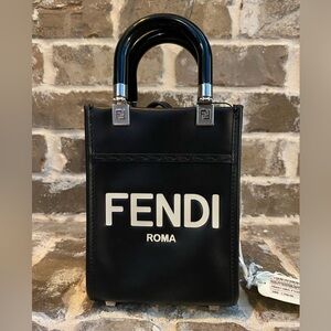 Fendi Black Mini Sunshine Shopper Tote
